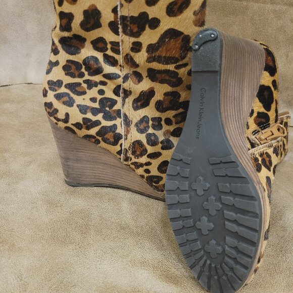 Leopard  wedge ankle boots - Picture 7 of 7